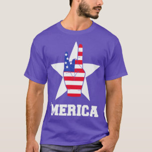 Merica Rock Sign 4 van juli Amerikaans T-shirt