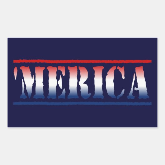 'MERICA Rood Wit & Blauw Stickers (6/vel) (Voorkant)