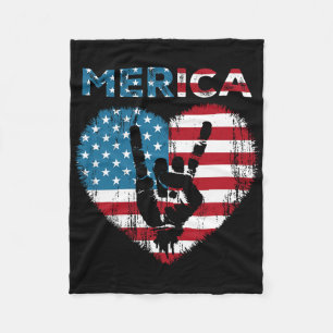 Merica Rotschild 4 juli Amerikaanse Vlag Usa Manne Fleece Deken