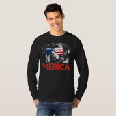 Merica Rottweiler American Flag 4de van T-shirt (Voorkant volledig)