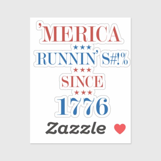 'Merica - Running S - -t sinds 1776 Sticker (Vel)