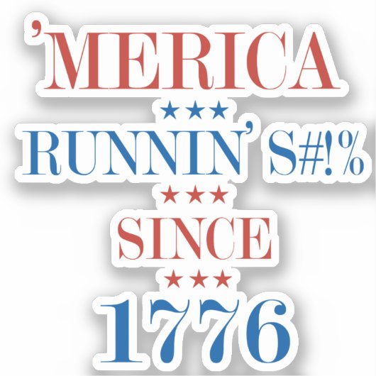 'Merica - Running S - -t sinds 1776 Sticker (Voorkant)