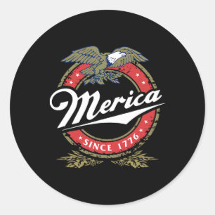 Merica Sinds 17761 Amerikaanse Byld Eagle Mullet S Ronde Sticker