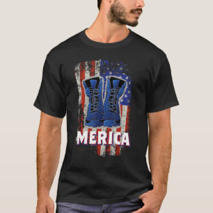Merica Soldier Work Boots 4 juli Amerikaanse FLA T-shirt