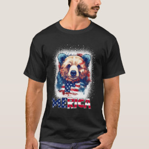 Merica Teddy Beren Patriottisch Rood Wit Blauw USA T-shirt
