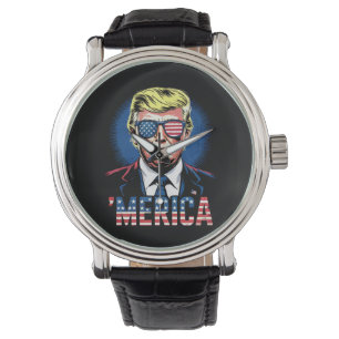 Merica Trump 4 juli VS Vintage Retro Horloge