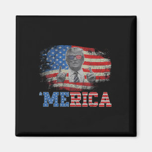 Merica Trump Happy 4th of July Trump Amerikaanse v Magneet