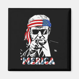 Merica Trump Happy 4th of July Trump Amerikaanse v Magneet