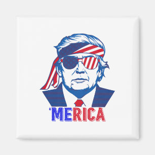 Merica Trump Happy 4th of July Trump Amerikaanse v Magneet