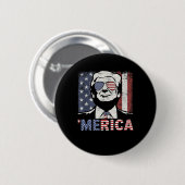 Merica Trump Happy 4th of July Trump Amerikaanse v Ronde Button 5,7 Cm (Voorkant /achterkant)