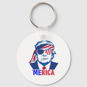 Merica Trump Happy 4th of July Trump Amerikaanse v Sleutelhanger