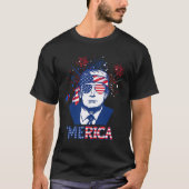 Merica Trump Happy 4th of July Trump Amerikaanse v T-shirt (Voorkant)