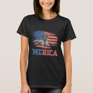 Merica Trump Happy 4th of July Trump Amerikaanse v T-shirt