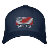 'MERICA US Drapeau Casquette brodé (Devant)