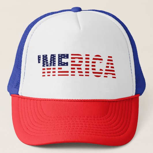 "MERICA US Flag Trucker Hat Trucker Pet (Voorkant)