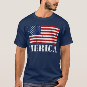 "MERICA US Vlag T-shirt met drukcabine