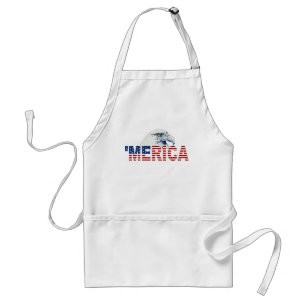 "MERICA USA Flag American Bald Eagle Apron Standaard Schort
