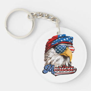 Merica, USA Patriottische Adelaar Vlag, 4 juli Sleutelhanger