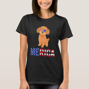 Merica Usa Vlag Boodle Dog Zonnebrillen Patriottis T-shirt
