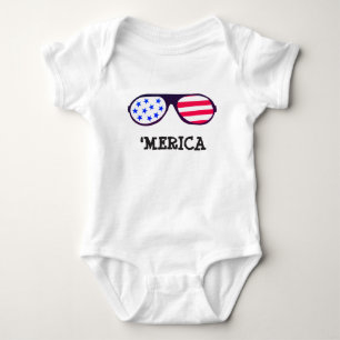 Merica Vlag Zonnebril Rood Blauw Romper