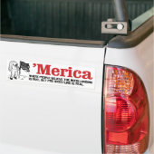 Merica - Waar mensen geloven dat de maanlanding is Bumpersticker (Op Truck)
