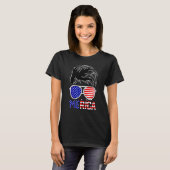 Merica Zonnebril Amerikaanse vlag 4 juli Patrioti T-shirt (Voorkant volledig)