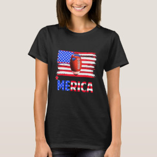 Merica Zonnebril Amerikaanse Vlag Rugby 4 juli T-shirt