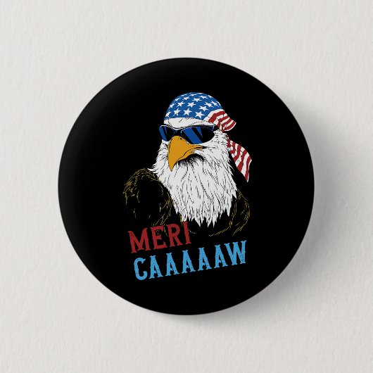 Mericaaaaaw Eagle Mullet 4 juli Verenigde Staten Ronde Button 5,7 Cm (Voorkant)