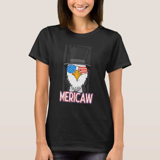 Mericaw Bald Eagle 4 juli lincoln American fl T-shirt (Voorkant)