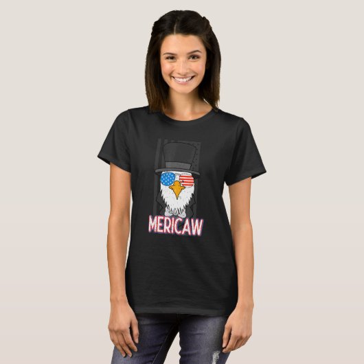 Mericaw Bald Eagle 4 juli lincoln American fl T-shirt (Voorkant volledig)