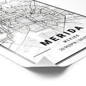 Merida - Mexico Ligth City Map Foto Afdruk (Hoek)