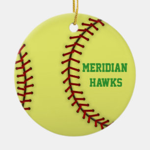 Meridian Hawks Softball Keramisch Ornament