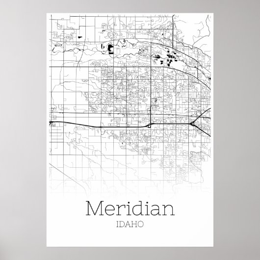 Meridian Map - Idaho - City Map Poster (Voorkant)