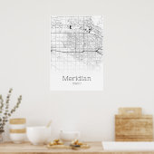 Meridian Map - Idaho - City Map Poster (Keuken)