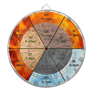 meridians acupunctie - elementen van chinese orgaa dartbord