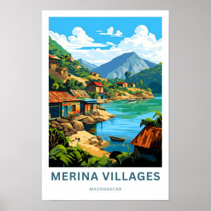 Merina Villages Madagascar Reisprint Poster