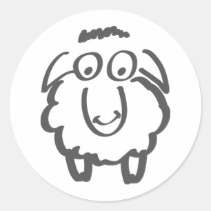 merino - schapen ronde sticker