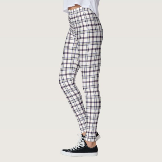 Merino White and Blue Zodiac Plaid Leggings (Links)