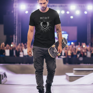 Merit Schedel Hart Grunge Grafische T-Shirt