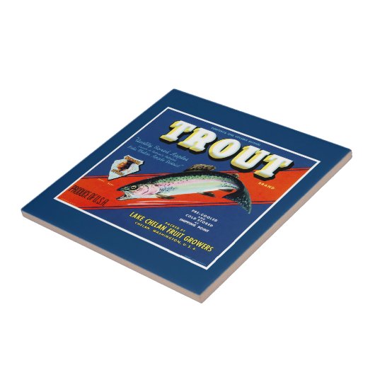 merk Apple-label voor forel Tegeltje (Zijkant)