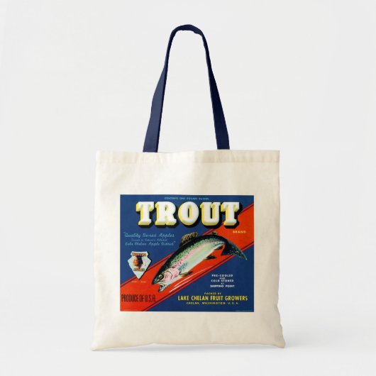  merk Apple-label voor forel Tote Bag (Voorkant)