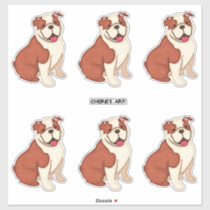 Merk Bull Dogs Six op een vel Sticker