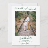 Merk en bijna gehuwde minimalist bespaar de datum feestdagenkaart (Voorkant)