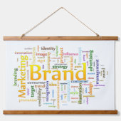 Merk en marketing Verwante Tekst Hangend Wandkleed (Voorkant)