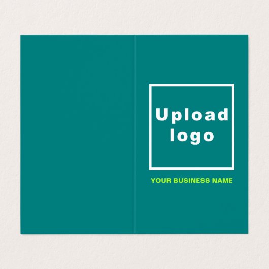 Merk en Product op Blauwgroen Groen Gevouwen Visitekaartjes (Buitenkant ongevouwen)