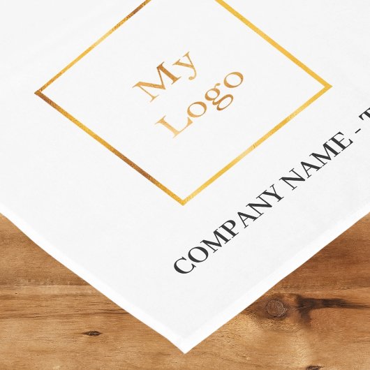 Merk kleur business logo tekst korte tafelloper
