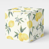 Merk limonade (Ivory) Lemon Pattern - Favor Box Bedankdoosjes (Voorkant Zijde)