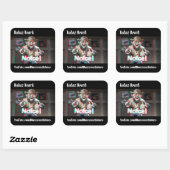 Merk op! Badaz Beard 3D Vierkante Sticker (Vel)