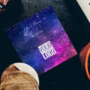 Merk paarse Galaxy visitekaartje