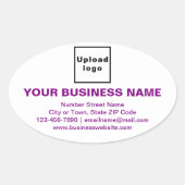 Merk Paarse Teksten over witte ovale sticker (Voorkant)